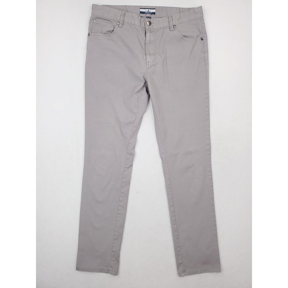 Johnnie-O Atlas Pants Mens 32x32 Gray Chino 5 Pocket Stretch Straight Casual